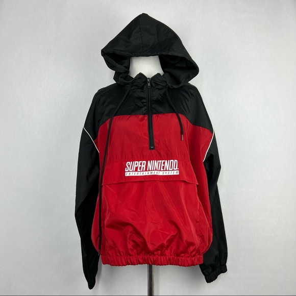 Super Nintendo Other - Super Nintendo Entertainment System Small Black Red Long Sleeve Pullover Hoodie
